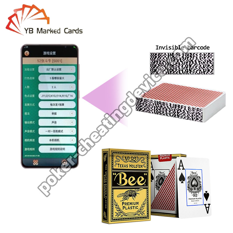 Bee Entertainment Ειδικός Barcode Σημειωμένες κάρτες πλαστικές πλαστικές κάρτες Texas Hold'em