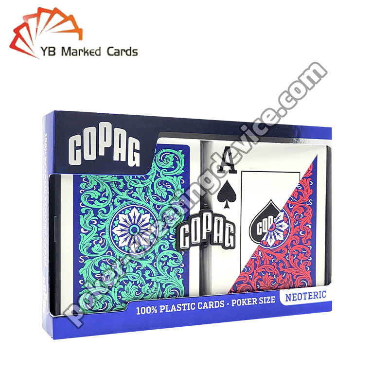 Copag Σημειωμένο Poker Deck Πράσινο / Κόκκινο διπλό κατάστρωμα για φακούς επαφής αναγνώστης