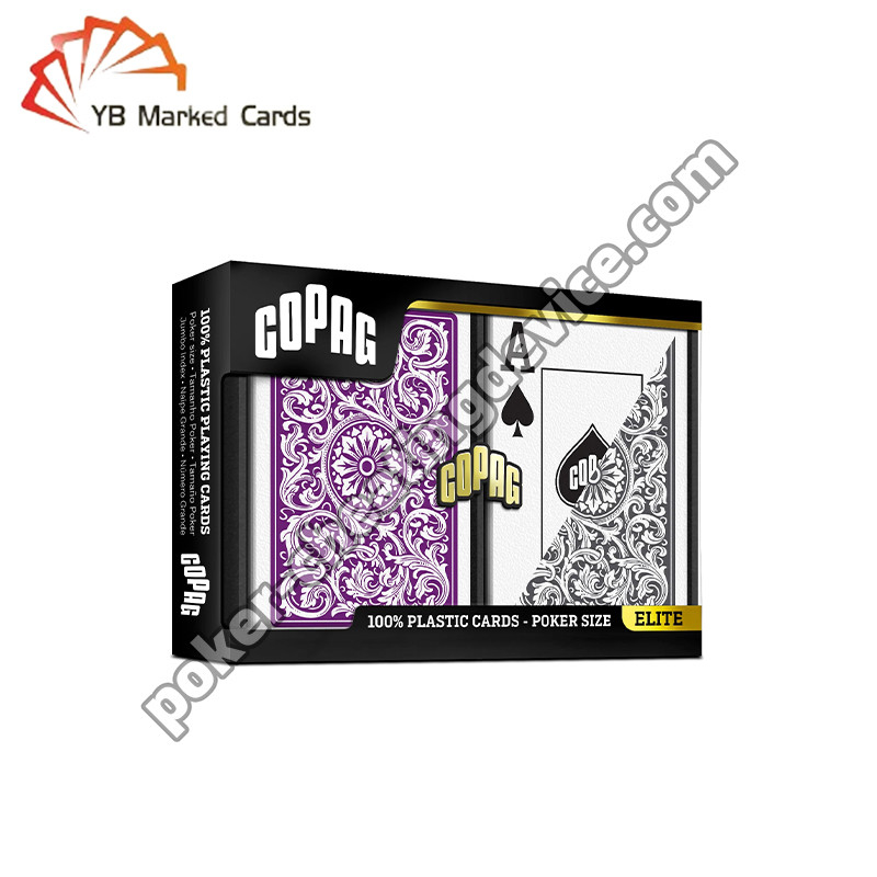 Copag 1546 100% πλαστικό καζίνο Barcode Σημειωμένες κάρτες μωβ / γκρίζο Deck Set