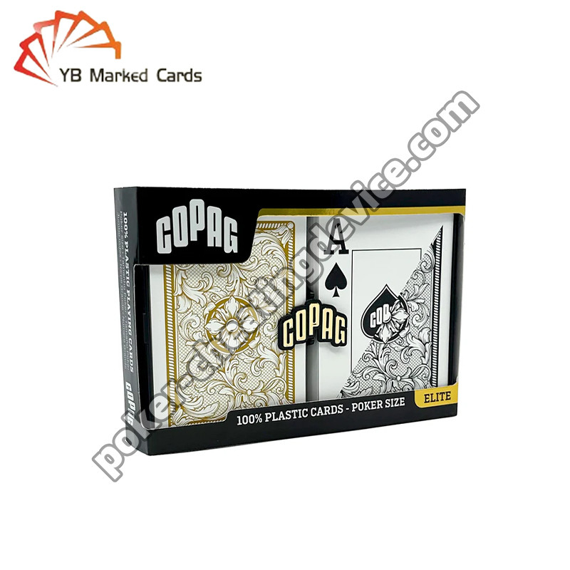 Copag Legacy Series 100% πλαστικό πίσω σημαδεμένες κάρτες μαύρο / χρυσό κατάρτιση πακέτο