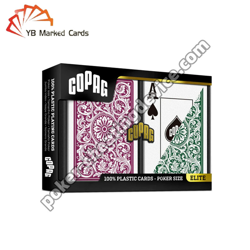 Copag 1546 Barcode Ετικέτες Παιχνιδιού Κάρτες Jumbo Index Βουργουνδίας / Πράσινο διπλό κατάστρωμα