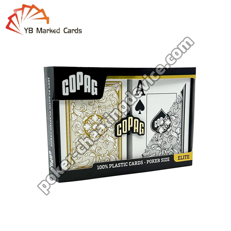 Copag Legacy Barcode Σημειωμένες κάρτες πόκερ Jumbo Index Μαύρο / χρυσό διπλό κατάστρωμα