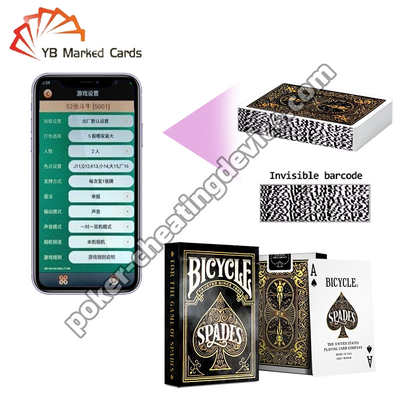 ΒΙΣΚΕΛΙΑ Αόρατο μελάνι Barcode Σημαντικές κάρτες Decks Κλασική ψυχαγωγία Spade King