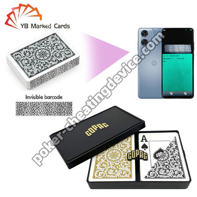 Copag 1546 100% Πλαστικό Barcode Poker Jumbo Index Μαύρο / Χρυσό Διπλό Σετ Τραπουλόχαρτων